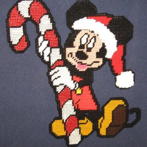 Candycane Mickey Mouse Plastic Canvas Pattern