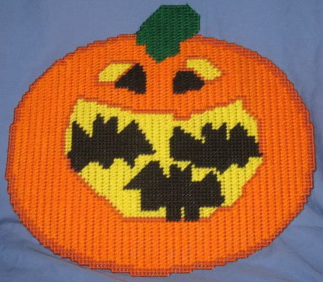 Batty Pumpkin Plastic Canvas Pattern Etsy