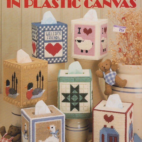 Country Tissue Boxes in Plastic Canvas