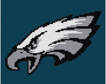Philadelpia Eagles Logo Banner Cross Stitch Pattern