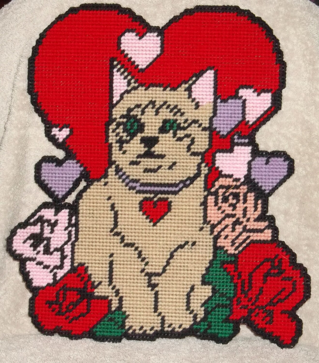 Valentine Kitty Plastic Canvas Pattern Etsy
