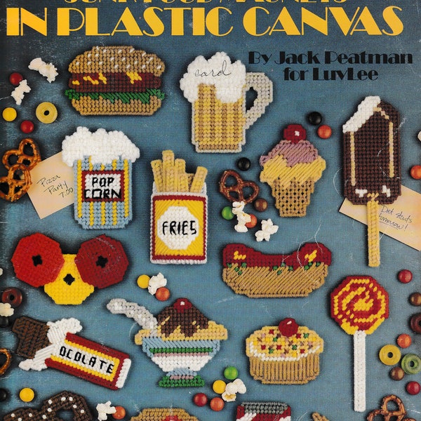 Junk Food Magnets Plastic canvas Pattern PDF Download