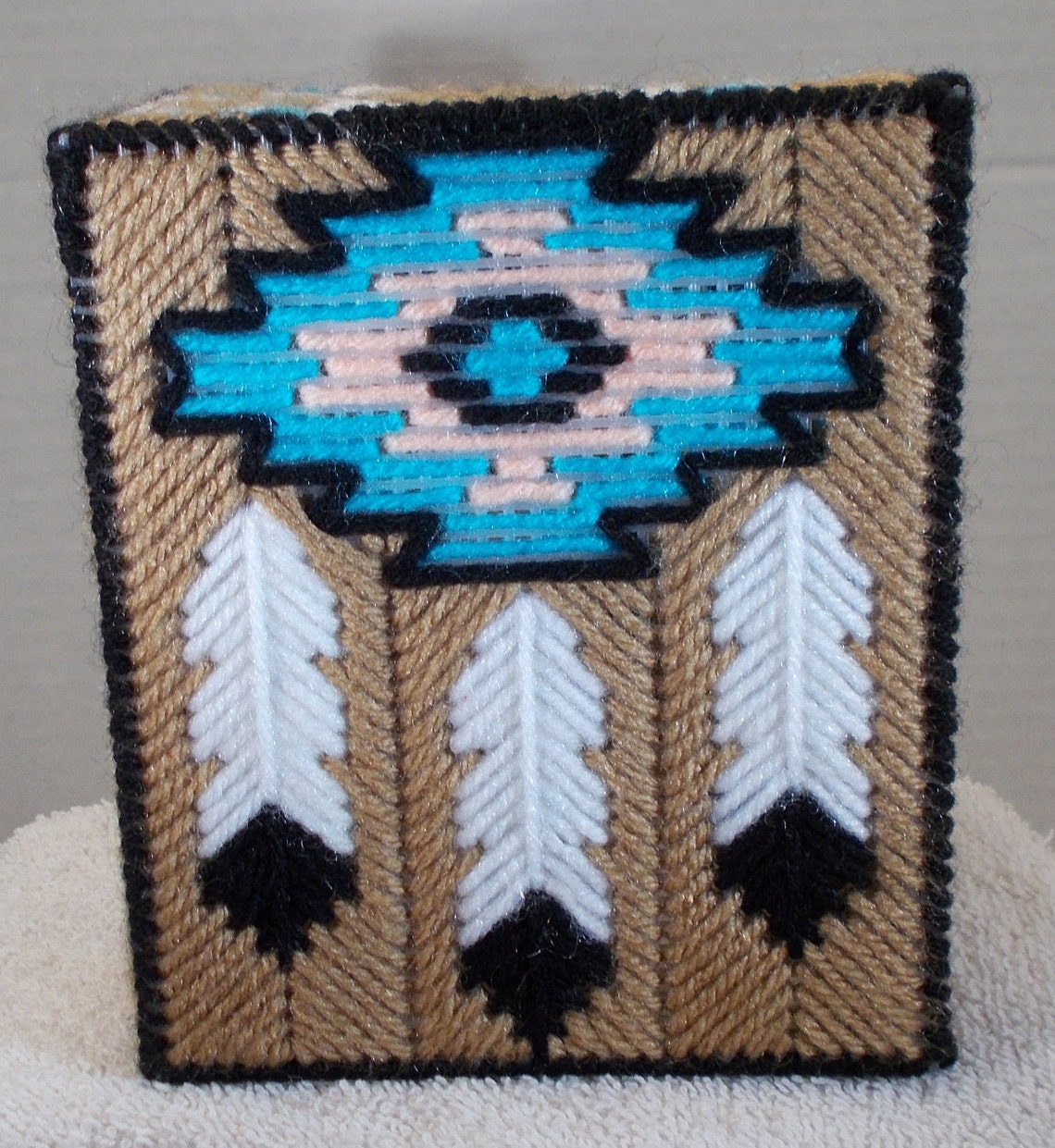 Southwestern Tissue Box Cover Plastic Canvas Pattern - Etsy