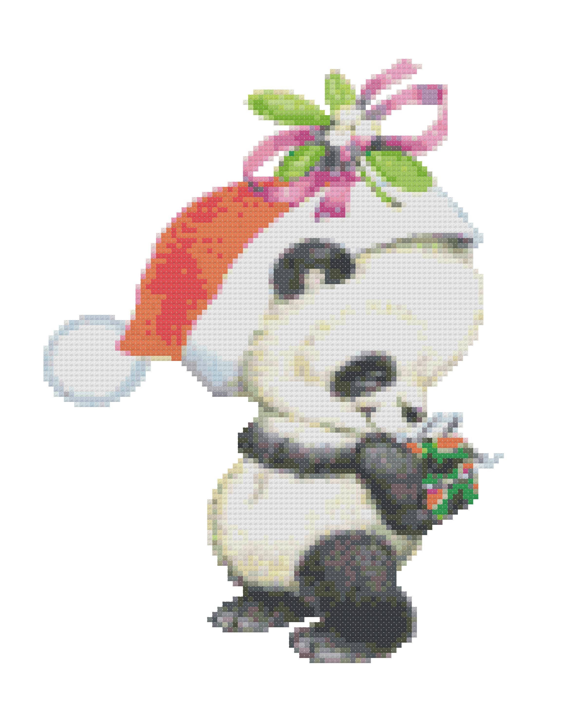 A Christmas Panda Cross Stitch Pattern Etsy