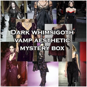 Dark Vamp Whimsigoth Mystical Gothic 5 Piece Mystery Bundle Aesthetic Box Dress Skirt Top 90s size LARGE