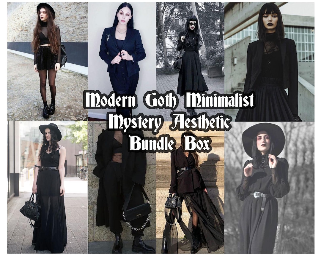 Modern Goth Minimalist Aesthetic Bundle Box Dress Blazer Pants Top Gothic  Vamp
