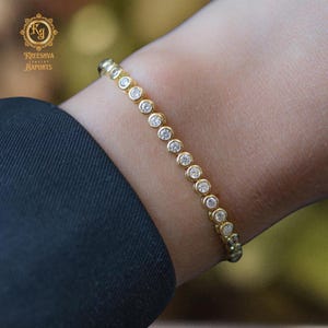 Tennisarmband, 925 zilveren Moissaniet-diamanten tennisarmband, sierlijke armband, diamanten armband, cadeau voor haar, minimalistische armband