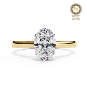 Handmade 3.0 CT Oval Moissanite Engagement Ring: Colorless Solitaire