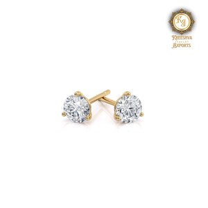 2.0 TCW Round Cut Colorless Moissanite Earrings, Stud Earrings, Push/Screw Back Earrings, Engagement Gifts, Wedding Gift for Her