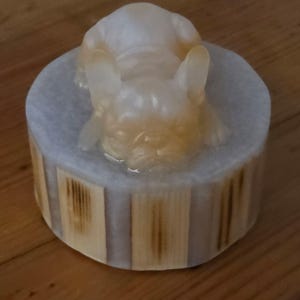 French Bulldog Lamp – Unique Frenchie LED Light with Rustic Wood and Acrylic Base – Handmade Gift for French Bulldog Lovers or Pet Memorial