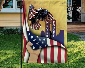 Patriot Day American Eagle Garden Flag – Never Forget 9-11 Memorial Tribute