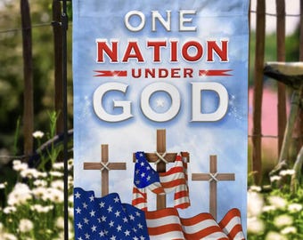 One Nation Under God Garden Flag – Christian Patriotic Decor House Flag