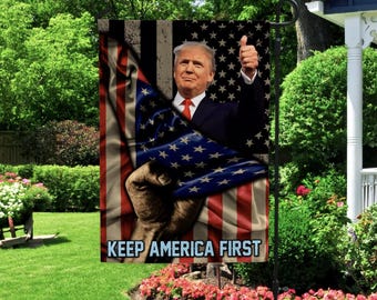 Trump Keep America First Garden Flag – American Patriot House Banner