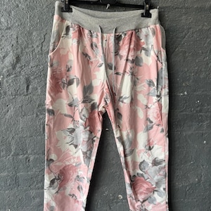 Italienische Baumwollhose Frauen Plus Größe 16-22 Sommer Gedruckt Hose Loose Fit, elastische Taille, Lässige Einheitsgröße Frühlingshose, Hose für Frauen
