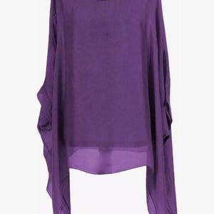 Womens Italian Silk Batwing Plain Tunic Top Ladies Plus Size Kaftan Quirky Blouse Oversized Silk Blouse | Tunic top for Women One Size 8-20