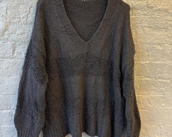 Oversized Grobstrick-Pullover mit V-Ausschnitt Damen Loose Fit Pullover Winter Pullover Übergröße Kleidung Damen Pullover Damen Pullover OneSize 10-20