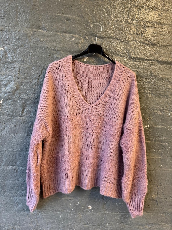 Oversized Chunky Knit V Neck Sweater Women’s Loose Fit Jumper Winter Pullover Plus size Clothing Women Jumper Ladies Sweater  OneSize 10-20