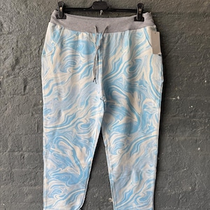 Plus Size Swirl Print Baumwollhose Damen 16-22 - Weiche, lockere Boho-Hose, Tunnelzug, lässige Sommer-Lokalhose, Frühlingsstil