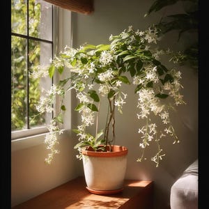Exotic Weeping Jasmine Vine Seeds – Fairy Climbing Plant, Non-GMO, Fragrant Blooms for Balcony, Garden, Indoor & Outdoor Use