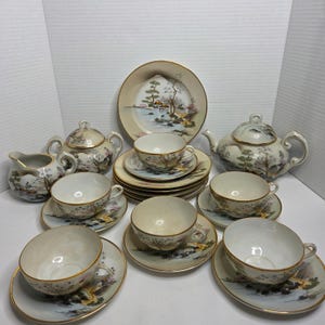 Vintage Nippon Hand Painted Japanese Tea Set