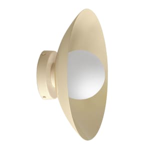 Modern Brass Wall Sconce Light – Cream Artistic Wall Lamp – Candleighto Vintage Mid Century Light – Handmade Sculptural Fixture