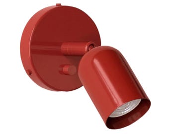 Red Wall Sconce Brass Capsule Lamp: Handmade Mid-Century Accent Lighting