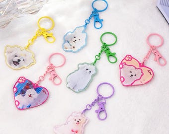 Custom Pet Photo Keychain: Personalized Acrylic Dog or Cat Portrait, Gifts for Pets' Mom