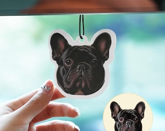 Ambientador personalizado con foto de mascota o retrato personal / Ambientador personalizado para coche o hogar / Regalo con foto personalizada para amantes de las mascotas o para el Día del Padre
