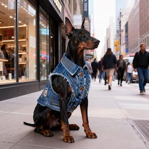 Personalized Denim Vest with Embroidery  Name for dog – Comfortable Everyday Cotton Jean Jacket for Daily Walks/Holiday, Dog Coat