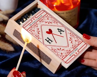 Personalised Couples Large Matchbox: Custom  Wood Matchbox | Wedding Gift for Couple, Anniversary & Bridal Shower Gift, Housewarming Gift