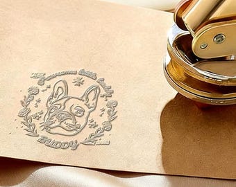 Custom Embosser with Pet Portrait–Handheld Metal Stamp Made from Your Photo, Perfect for Wedding Invitations/Book Lovers/Stationery/Pet Moms
