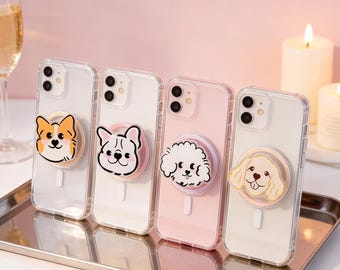 Custom Pet Anime Magsafe Phone Grip| Hand-drawn Dog Cat Phone Stand, Kindle Accessories,Gift for Pet Lover
