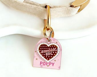 Custom Pet ID Tag with Phone and Address – Double Layer Acrylic Dog Cat Tag ,Personalized Name for Lost Pets Goodest Girl Style