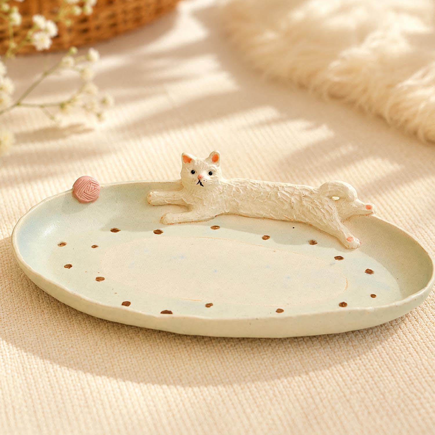 Handmade Pet Portrait Ceramic Dish, Custom Cottagecore Pet Sculpture, Personalized Jewelry Tray, Pet Memorial Gift, Pet Mom Gift