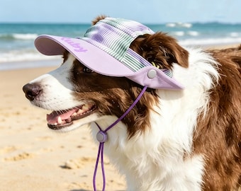 Custom Embroidered Dog Sun Hat – Cooling Bucket Hat with UV Protection, Adjustable Summer Hat for Beach & Outdoor, Perfect Gift for Pets