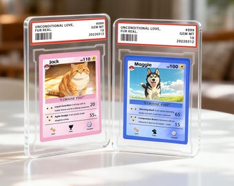 Custom Anime Trading Card Acrylic Block - Personalized Trading Card Gift for Dad with  Easel Stand, Unique Gift for Pet Lovers