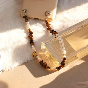 Colgante de cristal personalizado para teléfono, correa para teléfono de piedra natural hecha a mano, colgante con el nombre Stanley, regalo para amantes de las mascotas/mamás.