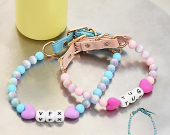 Custom Pet Name Collar, Personalized Dog Cat Beaded Collar, Cute Pet Accessory,Pet Birthady Gift