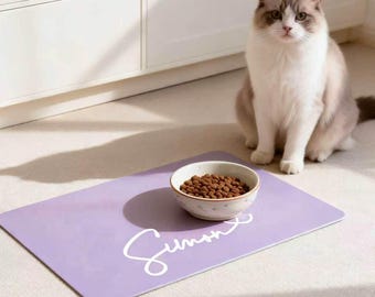 Custom Pet Name Placemat ,Personalized Waterproof Dog Cat Feeding Mat, Birthday Present for Pets, Gift for Pet Lover