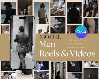 Paquete de 500 Reels de estilo de vida masculino / Bóveda de videos de lujo para Instagram y TikTok / Paquete de contenido para redes sociales PLR + MRR