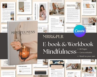 Mindfulness Journal Workbook | Canva Template | PLR + MRR Resell Rights | Spiritual Growth Tool & Lead Magnet for Coaches