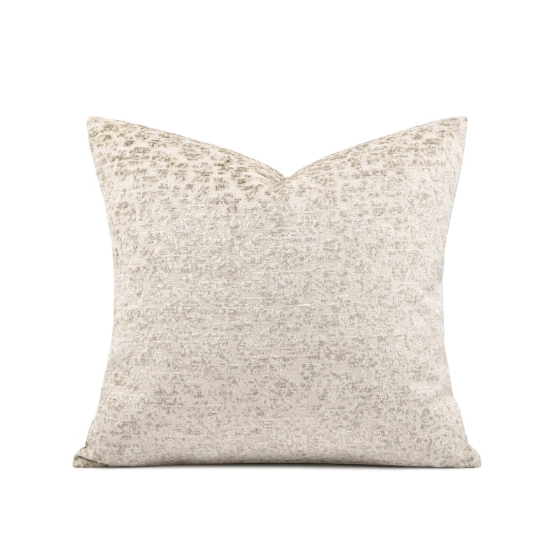 Cut Velvet Pillow Cover, Ivory-Champagne Textured, Modern Glam Decor(19×19)