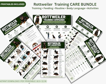 Rottweiler Activities Chart Printable, Dog Games Guide, Rottweiler Training Games, Dog Enrichment Activities, Pet Care Wall Art