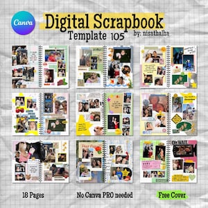 Digital Scrapbook Template 105: Photo Collage, Memory Journal l Paper by WeTransfer l Canva