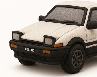 Toyota AE86 Plush Car Poster – JDM Nursery Art (Digital Download)