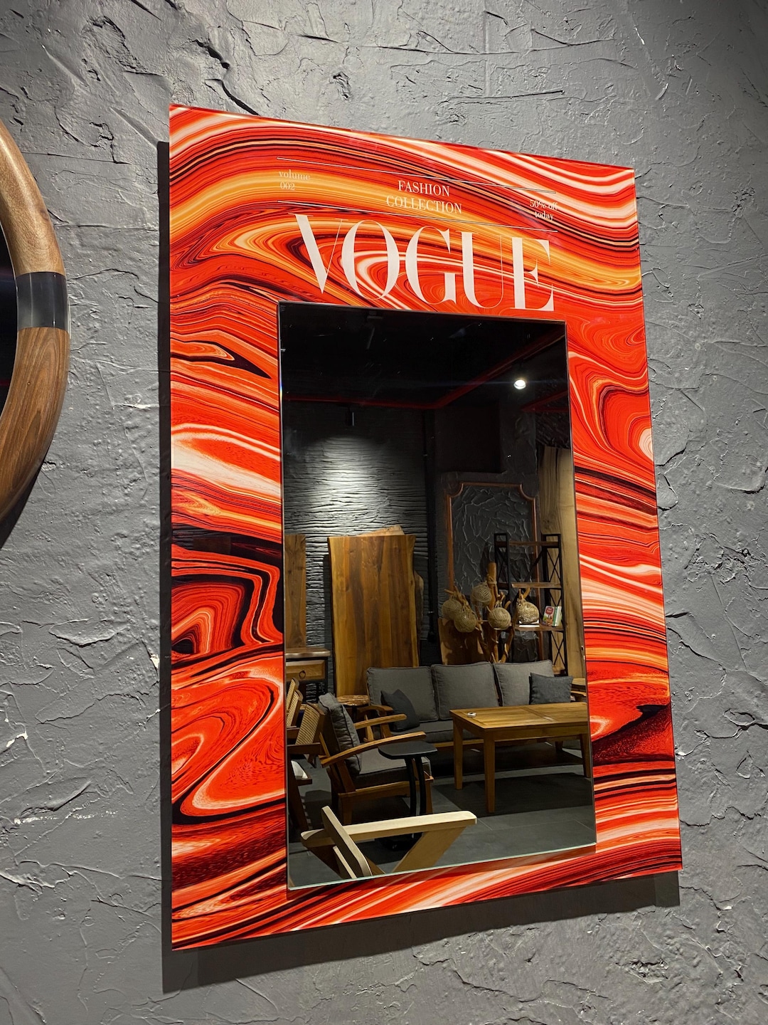 Vogue Marble Pattern Wall Mirror: Modern Fashion Inspired Home Decor - Etsy