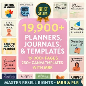 Canva Template Bundle 19900+ Pages, 250 Canva PLR Templates, Planners, Journals, Trackers,Printable, Master Resell Rights, MRR PLR Products