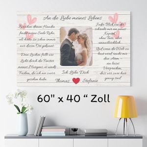 Personalisiertes Leinwandbild mit Gedicht - Foto & Namen – Romantisches Geschenk Partner/in – Jahrestag, Hochzeit, Valentinstag, Weihnachten