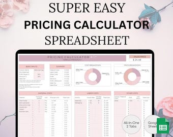 Pricing Calculator Spreadsheet | Small Business Template | Product Pricing Calculator | Pricing Worksheet | Price Guide | Profit Calculator