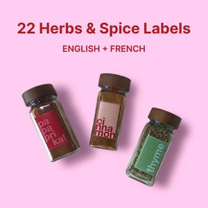 Modern Spice Jar Labels – Aesthetic Pantry Labels for Glass Jars – Minimalist Waterproof Kitchen Stickers – Bold Herb & Spice Organization